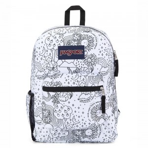 Mochilas escolares JanSport CROSS TOWN Mochilas Blancas Negras | DCRVO82599