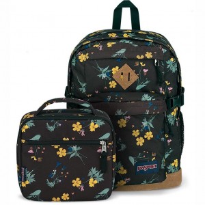 Mochilas escolares JanSport DARK FLORA BUNDLE Mochilas Marrones | CRJZR48081