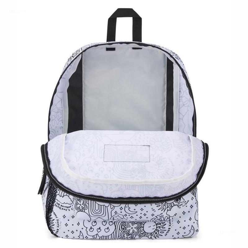 Mochilas escolares JanSport CROSS TOWN Mochilas Blancas Negras | DCRVO82599